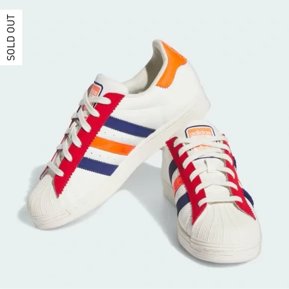 ADIDAS Superstar Shoes in Off White /Better Scarlet /Solar Red, Size 7 - Picture 2 of 16